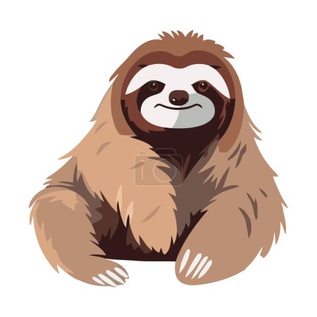 sloth animal sitting icon isolated illustration