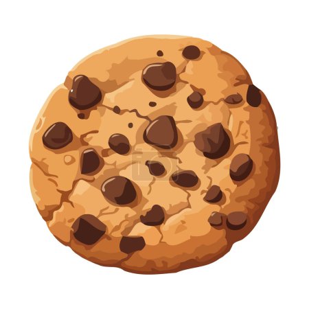 Téléchargez les illustrations : Biscuits au chocolat sucré cuits pour une collation gastronomique. illustration - en licence libre de droit