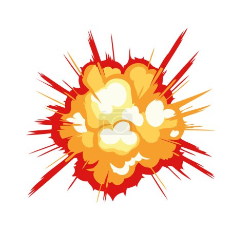 Téléchargez les illustrations : Explosion effet boule de feu illustration isolé - en licence libre de droit