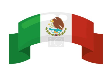 mexican flag banner illustration isolated