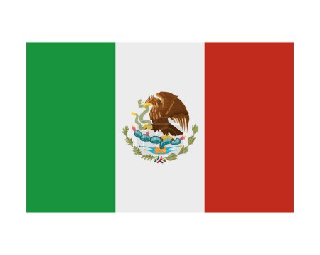 Illustration for Mexican flag national illustration isolated - Royalty Free Image