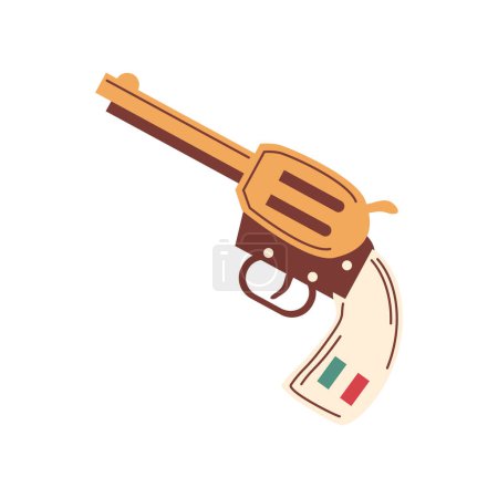 Illustration for Revolucion mexicana gun illustration isolated - Royalty Free Image