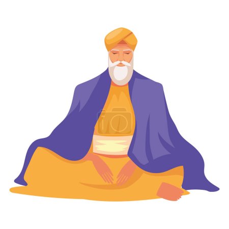 Téléchargez les illustrations : Guru nanak jayanti sikhism illustration - en licence libre de droit