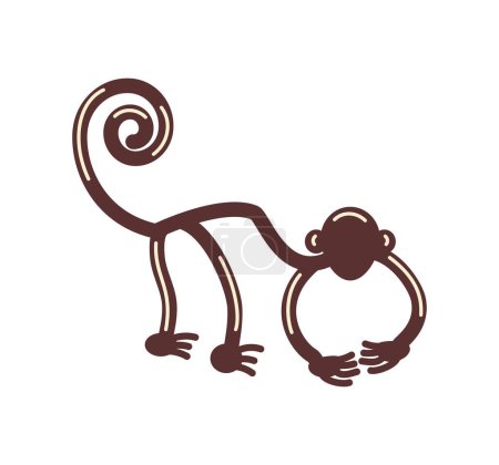 Téléchargez les illustrations : Pérou nazca créature illustration isolé - en licence libre de droit