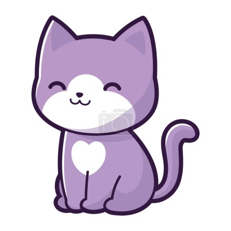 Illustration for Cat mascot gray illustration isolated - Royalty Free Image