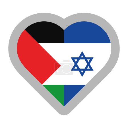 Ilustración de Israel y Palestina paz amor banderas aisladas - Imagen libre de derechos