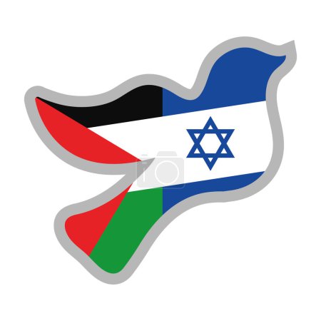 Illustration for Israel and palestine peace freedom illustration - Royalty Free Image
