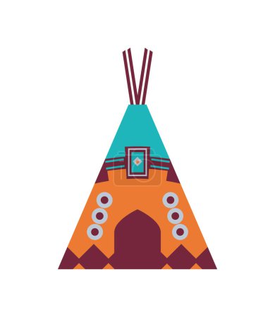 Illustration for Native american tent illustration isolated - Royalty Free Image