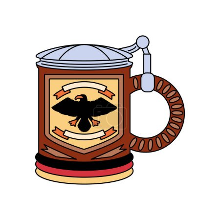 Ilustración de Alemania cerveza steins decoración ilustración - Imagen libre de derechos