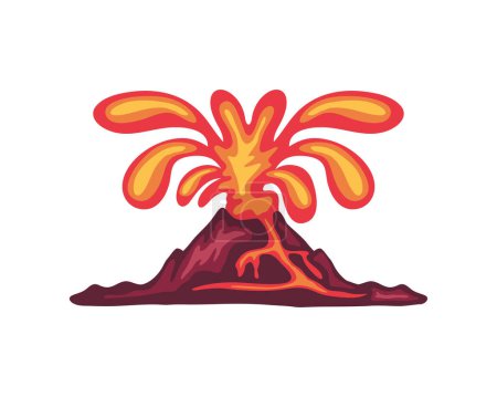Ilustración de Lava volcánica que sale diseño aislado - Imagen libre de derechos
