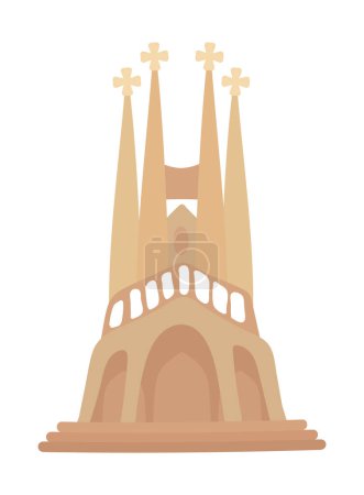 Illustration for Basilica of the holy family landmark illustration - Royalty Free Image