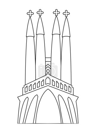 Illustration for Basilica of the holy family design illustration - Royalty Free Image