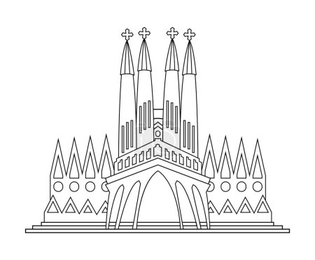 Illustration for Basilica of the holy family isolated illustration - Royalty Free Image