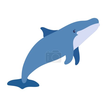 Illustration for Humpback sealife cartoon illustration isolated - Royalty Free Image