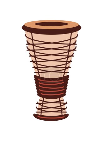 Illustration for Bata drum isolated illustration icon - Royalty Free Image