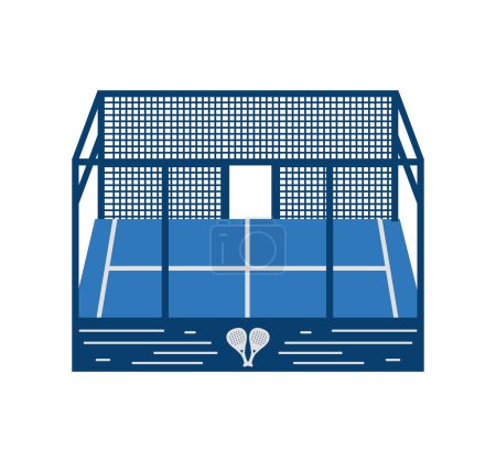padel court artificial grass illustration isolated