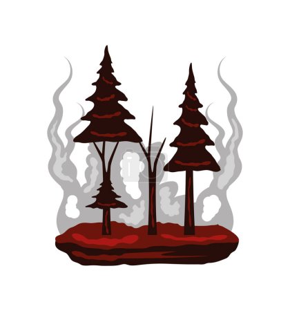 Téléchargez les illustrations : Illustration d'urgence des feux de forêt - en licence libre de droit