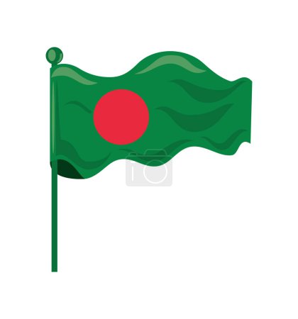 Illustration for Bangladesh independence day flag illustration - Royalty Free Image