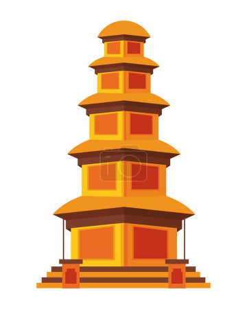 Téléchargez les illustrations : Nyepi bali temple illustration vecteur - en licence libre de droit