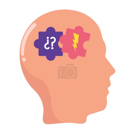 Illustration for Parkinson brain problem illustration vector - Royalty Free Image