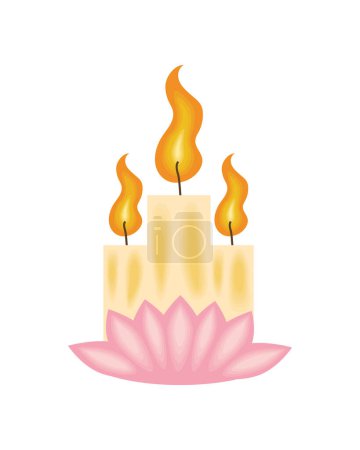 waisak candles religious illustration design