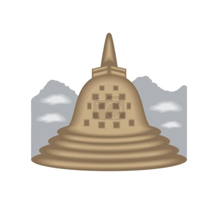 Téléchargez les illustrations : Design d'illustration de temple bouddhiste taille - en licence libre de droit