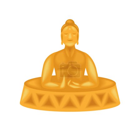 waisak buddha statue illustration design