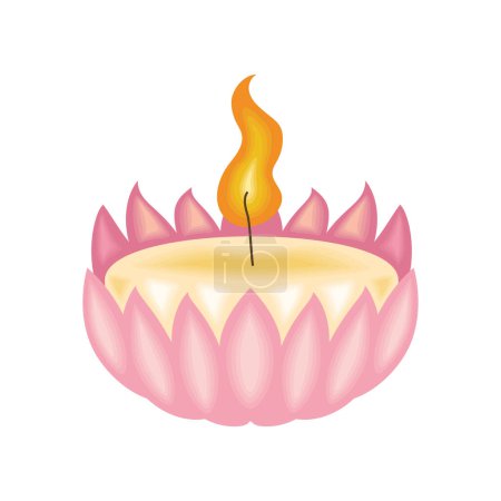 waisak candle light illustration design