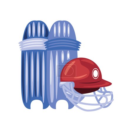 cricket helmet uniform illustration design