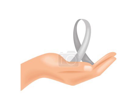 Photo for World parkinson day ribbon in hand illustration vector - Royalty Free Image
