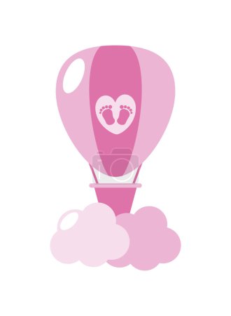 Photo for Baby shower pink air balloon isolated - Royalty Free Image