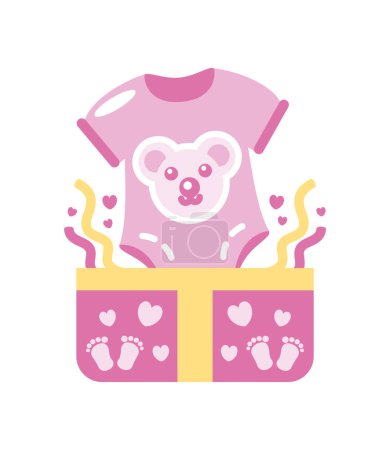 Photo for Baby shower pink bodysuit isolated design - Royalty Free Image