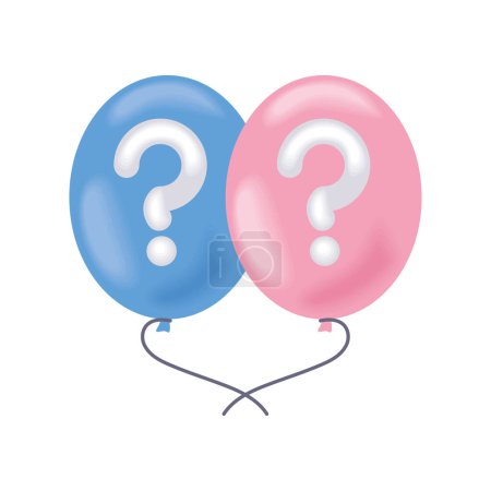 Photo for Gender reveal balloons isolated design - Royalty Free Image