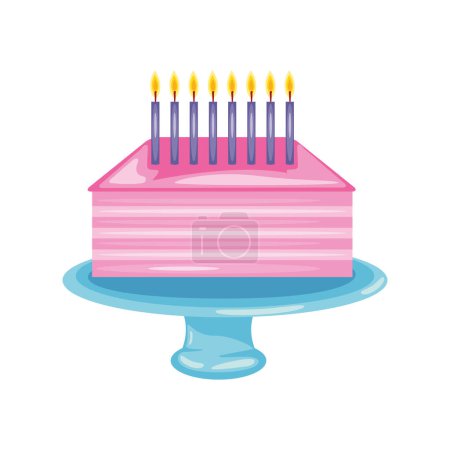 Photo for Birthday cake celebration isolated design - Royalty Free Image