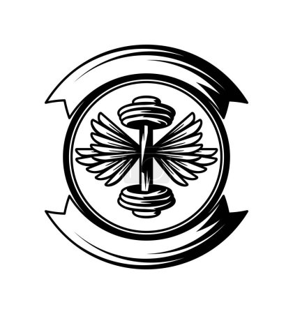 Photo for Gym emblem illustration isolated design - Royalty Free Image