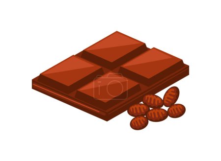 cocoa beans and chocolate bar sweet