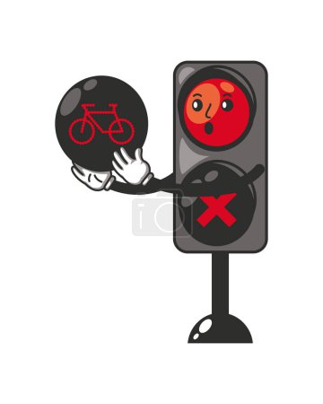 Fußgängerampel mit Stoppsignal für Radler