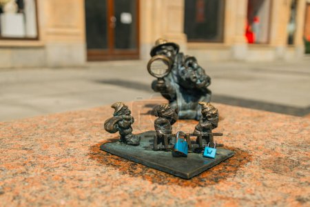 Photo for Small dwarf statue on the market square in Wroclaw. High quality photo - Royalty Free Image