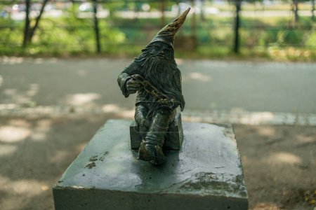 Photo for Small dwarf statue on the market square in Wroclaw. High quality photo - Royalty Free Image