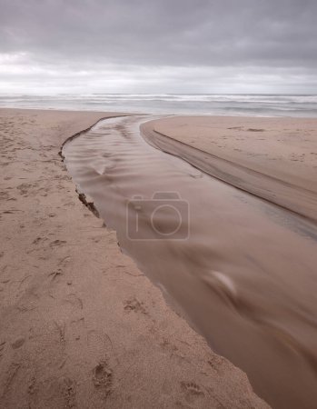 Foto de Una toma vertical de las olas del mar en la playa - Imagen libre de derechos