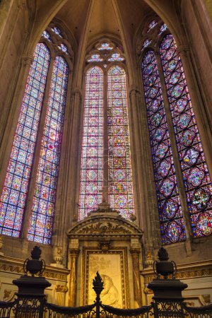 Photo for Amiens, France - September 28, 2022: interior view of the famous Amiens Cathedral.The cathedral is the seat of the Bishop of Amiens and is listed as a UNESCO World Heritage Site - Royalty Free Image