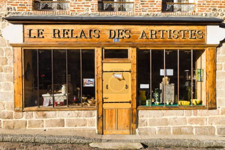 Photo for Veules-Les-Roses, France - September 29, 2022: Craft shop in Veules-les-Roses. Veules-les-Roses is a well-known tourist destination on the English Channel - Royalty Free Image