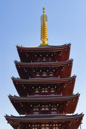 Foto de Foto de la Pagoda de cinco pisos del Templo Sensoji en Asakusa, Tokio - Imagen libre de derechos