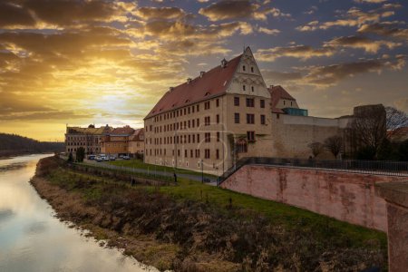 Ancienne ville de Grimma, Sachsen. L'Allemagne. Vue panoramique de la vieille ville historique. Destination touristique