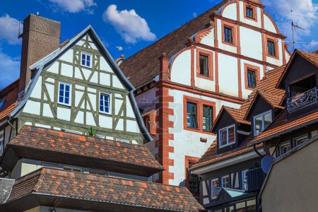 Photo for Alsfeld town. Hesse. Germany.  Ancient historical city, known for its half-timbered houses. Old town, narrow medieval street, colorful facades of houses.   Famous tourist destination . - Royalty Free Image