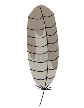 Téléchargez les illustrations : Buzzard feather in doodle style. Beautiful design element. - en licence libre de droit