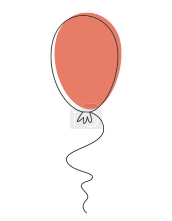 Classic balloon in doodle style. Beautiful holiday item.