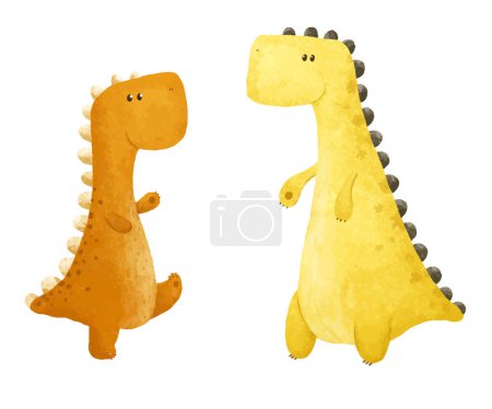 Foto de Lindo dino de color divertido, ilustración de dinosaurio, diseño de dino, arte infantil, impresión de diseño para vivero - Imagen libre de derechos