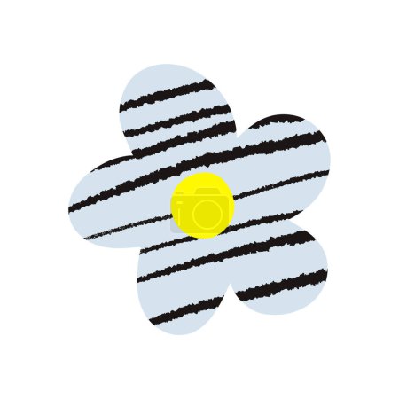 Foto de Dibujado a mano de color infantil simple arte plano con flores en estilo escandinavo. Lindas ilustraciones de flores de bebé. Pegatinas para niños con elementos botánicos. Naturaleza, jardín - Imagen libre de derechos