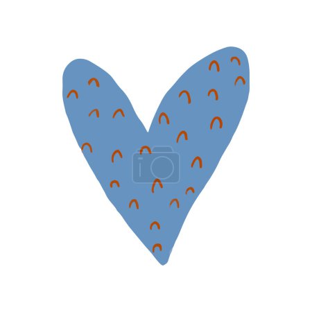 Foto de Dibujado a mano de color infantil simple arte plano con corazón en estilo escandinavo. Lindo día de San Valentín bebé ilustración. Pegatinas para niños con elementos de amor - Imagen libre de derechos